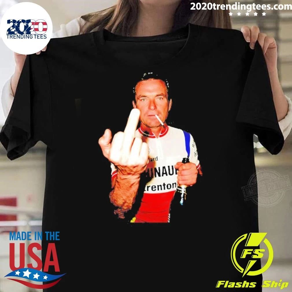 Bernard Hinault Legend Tour De France Middle Finger Beer And Smoking Shirt