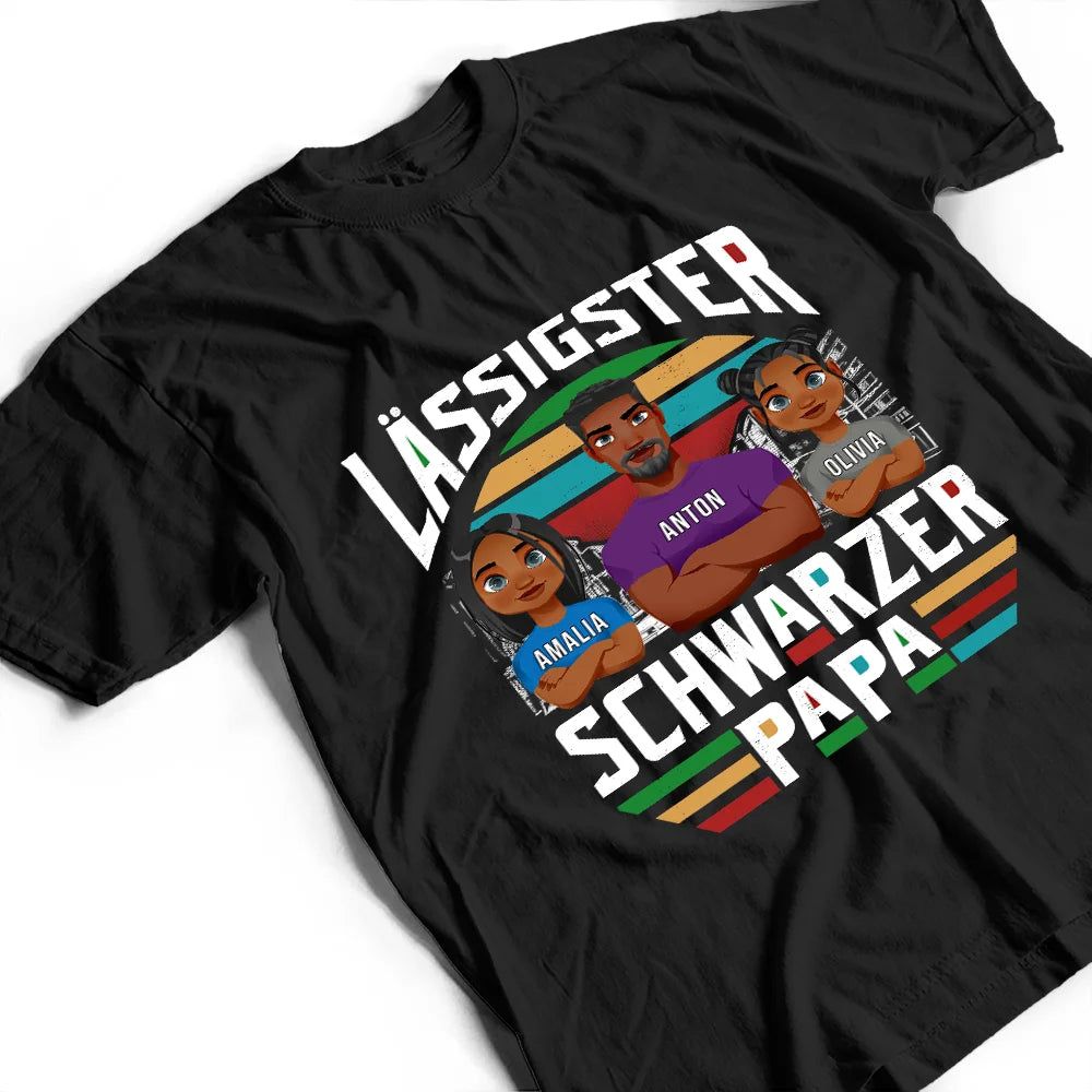 Lässigster Schwarzer Papa - Personalisiertes T Shirt