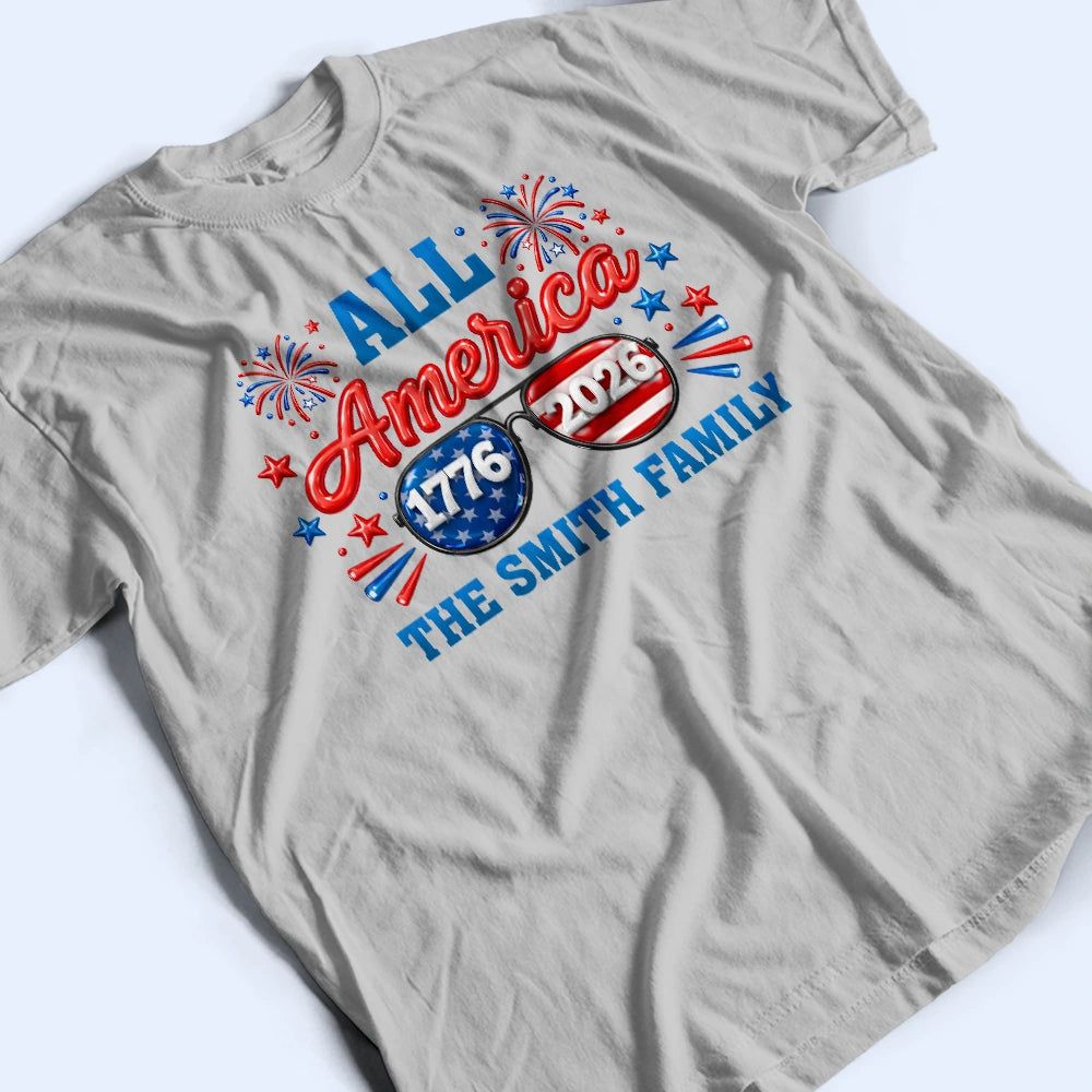 America 250 All American Family - Personalized T Shirt