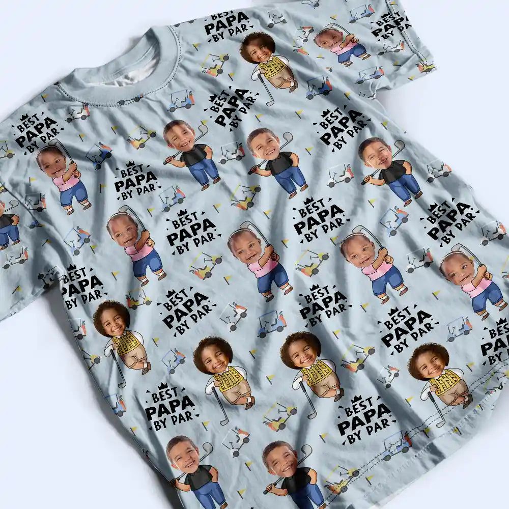 Custom Photo Best Dad By Par Funny Kid - Personalized Full Print T Shirt