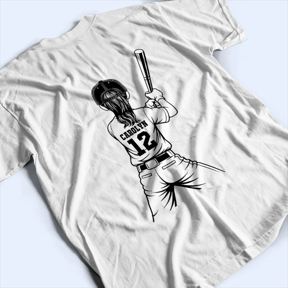 Baseball Mom Dad Kid Backside - Personalized T Shirt