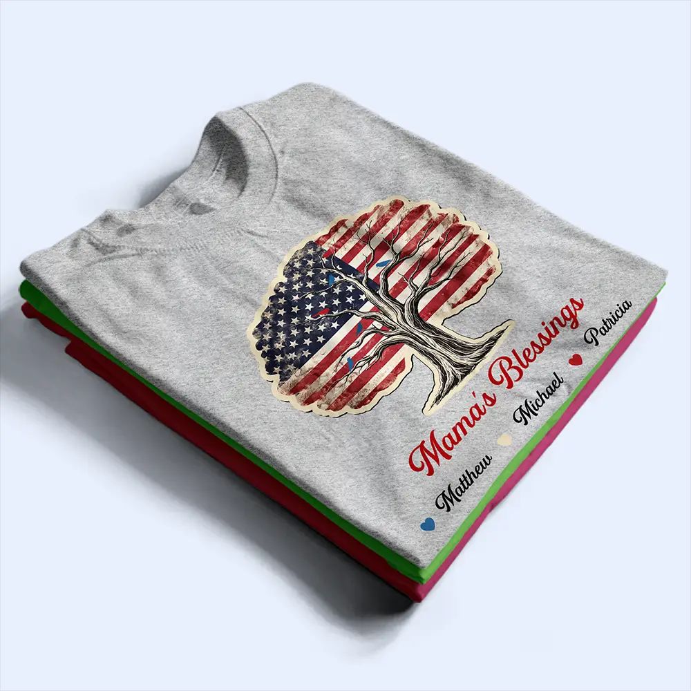 Stars & Stripes Grandma's Blessing - Personalized T Shirt