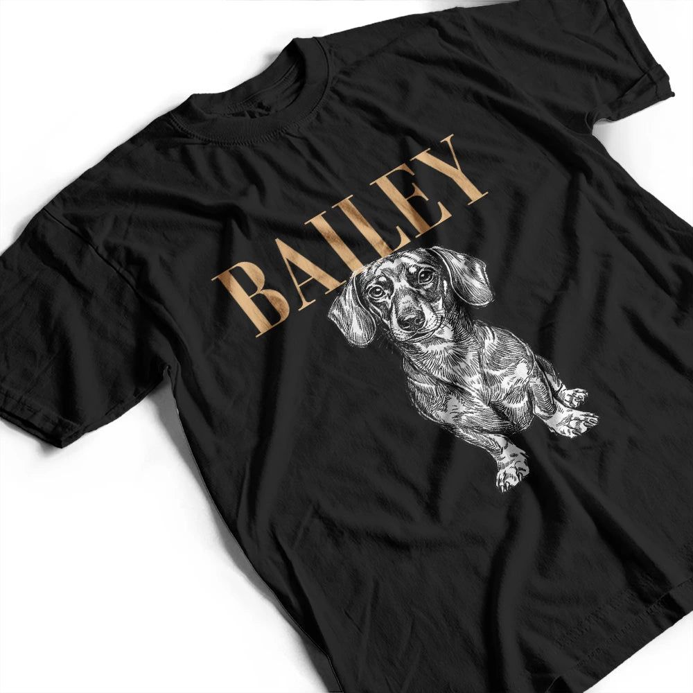 Custom Photo White Pencil Sketch Art Dog Cat Portrait - Personalized T Shirt