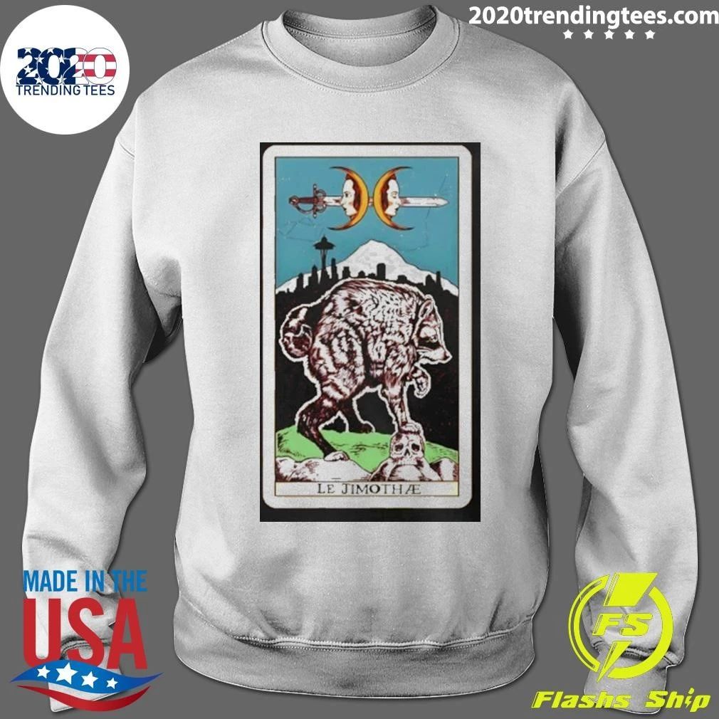 Le Jimothae Tarot Card Raccoon Seattle Skyline Shirt