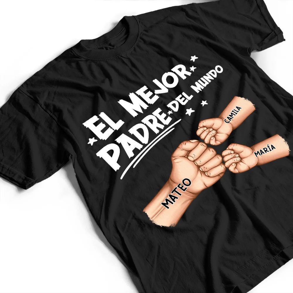 Choque De Puños El Mejor Papá Del Mundo - Camiseta Personalizada