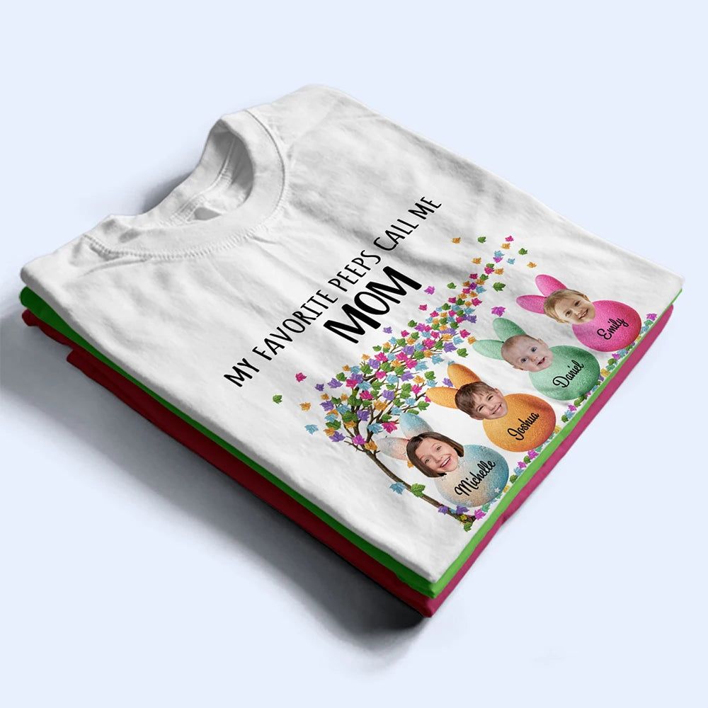 Custom Photo My Favorite Peeps Call Me Grandma - Personalized T Shirt