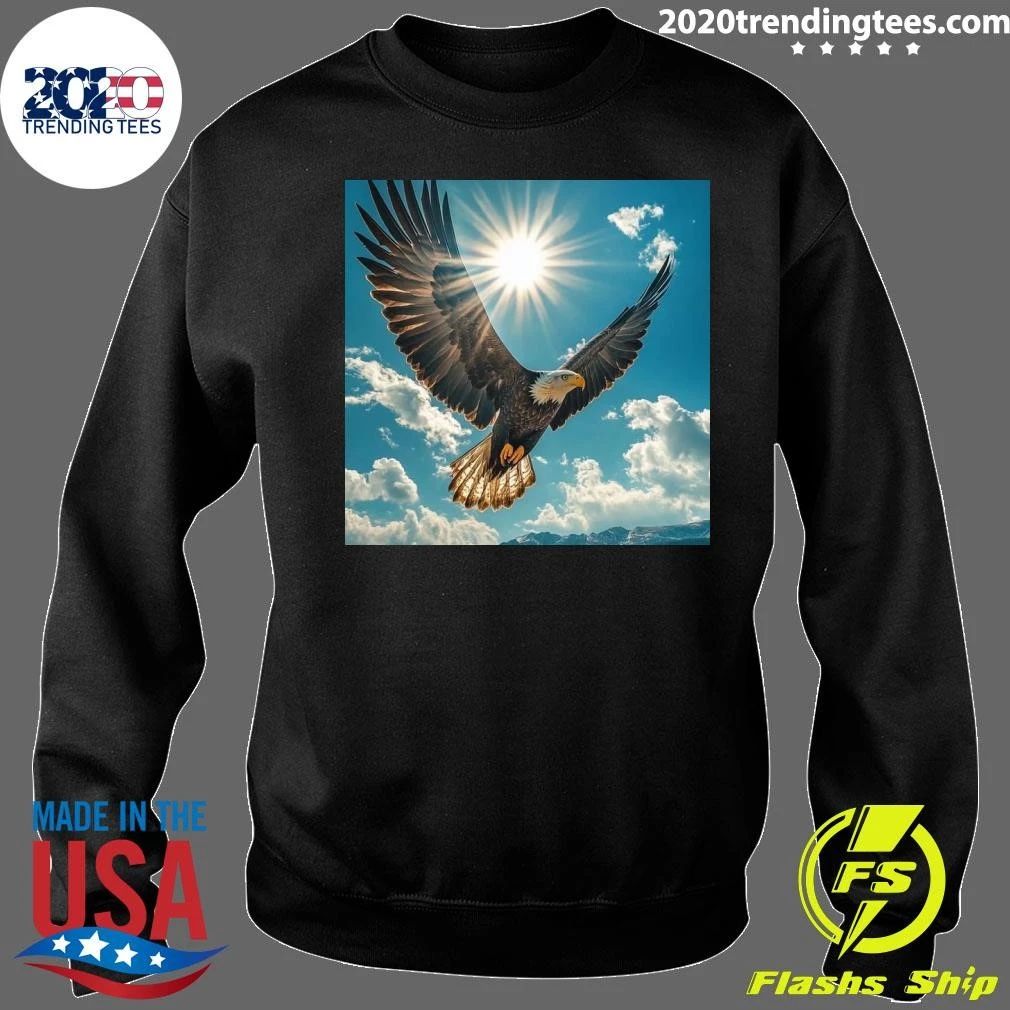 Majestic Bald Eagle Soaring Under the Bright Sun American Eagle in Flight Shirt