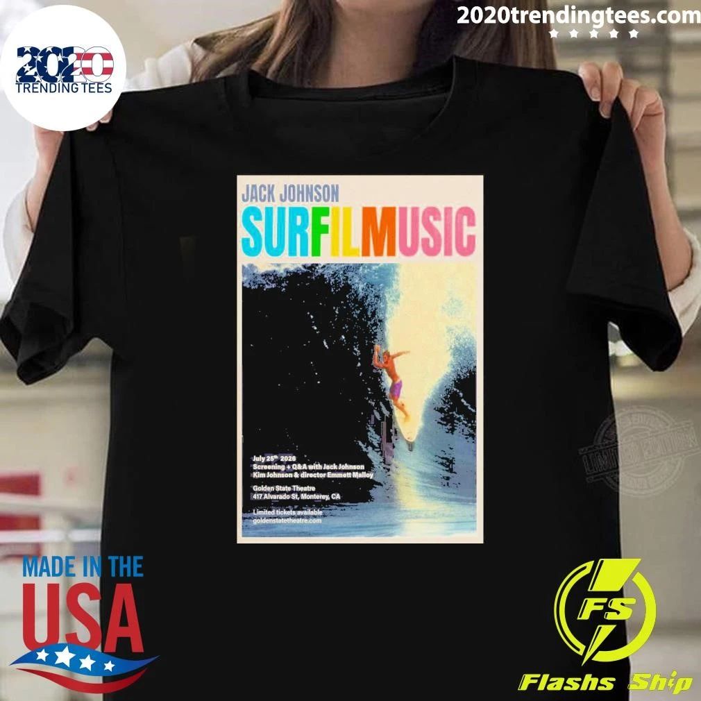 Jack Johnson July 25 2026 Golden State Theatre in Monterey Shirt