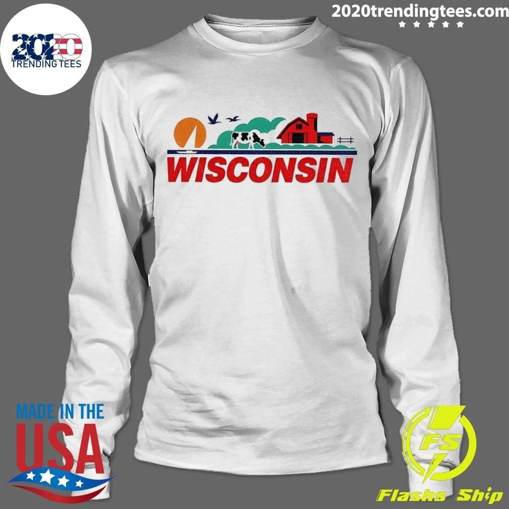 Wisconsin Farm Dairy Cow Barn Landscape Shirt