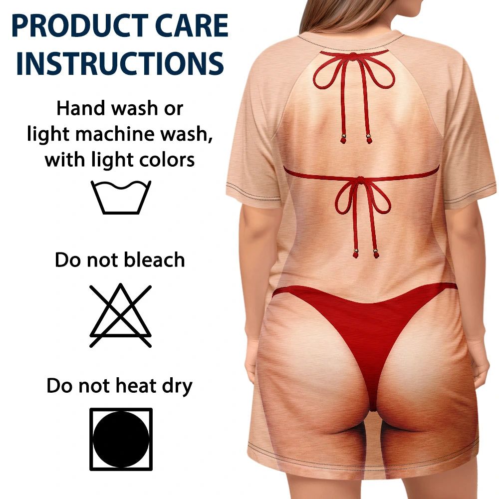 3D Sexy Body Bikini - Personalized Women's Sleep Tee