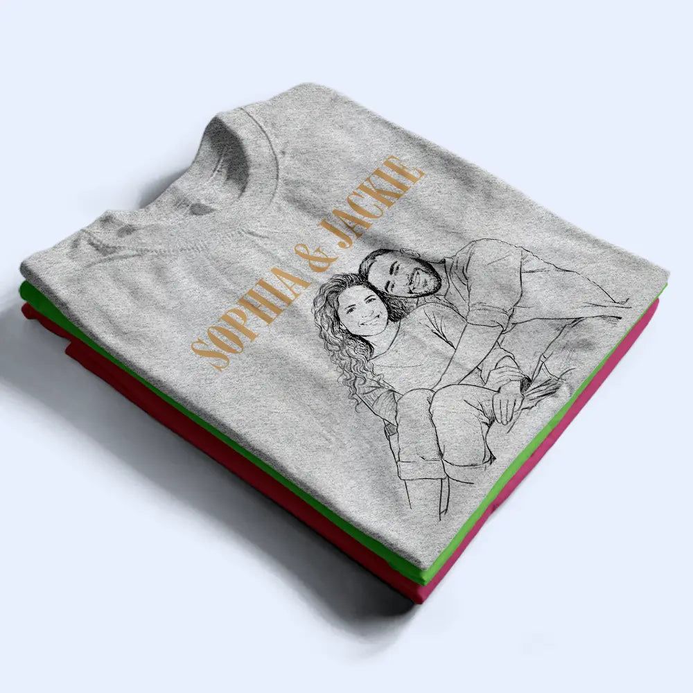 Custom Photo White Pencil Sketch Art You And Me We Got This - Personalized T Shirt