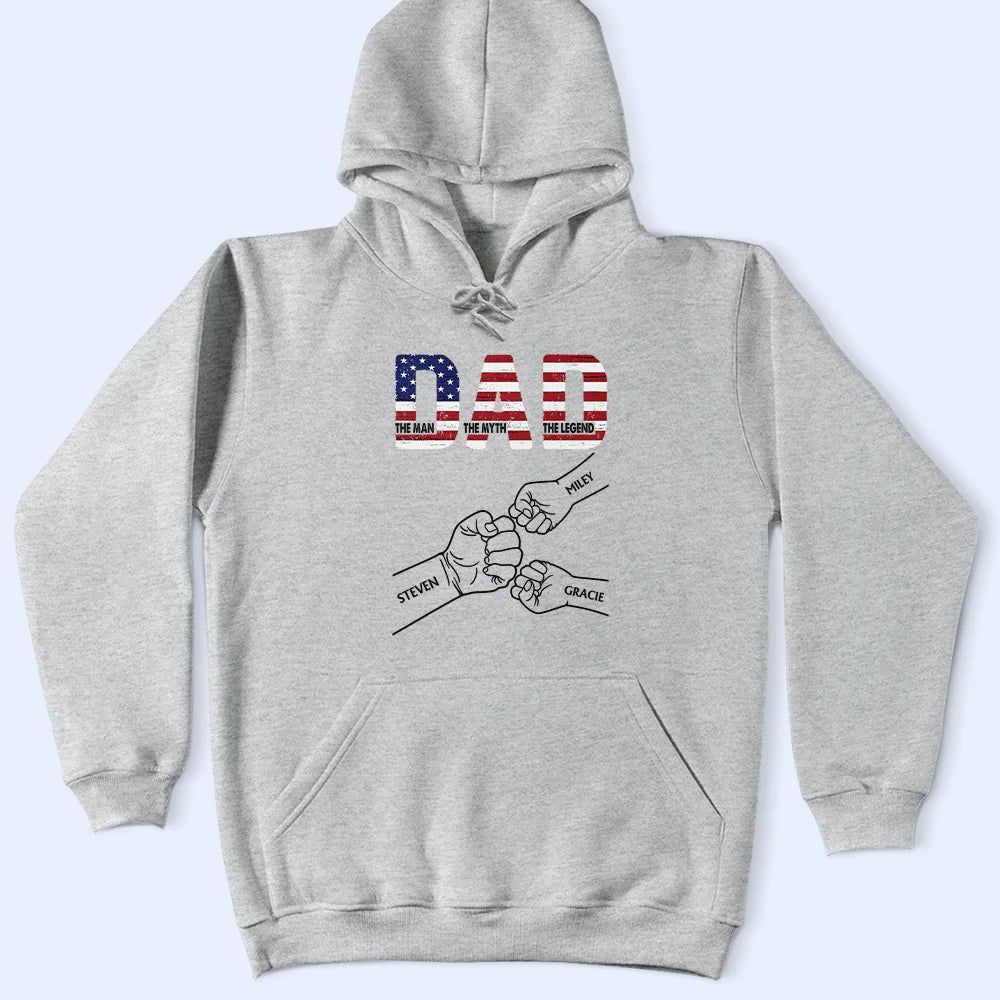 Stars & Stripes Dad The Man The Myth The Legend - Personalized T Shirt