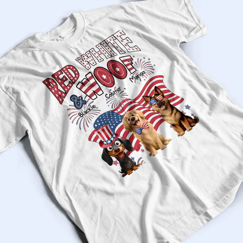 Red White Woof - Personalized T Shirt