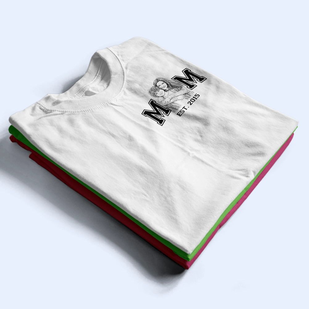 Custom Photo Pencil Sketch New Dad New Mom - Personalized T Shirt