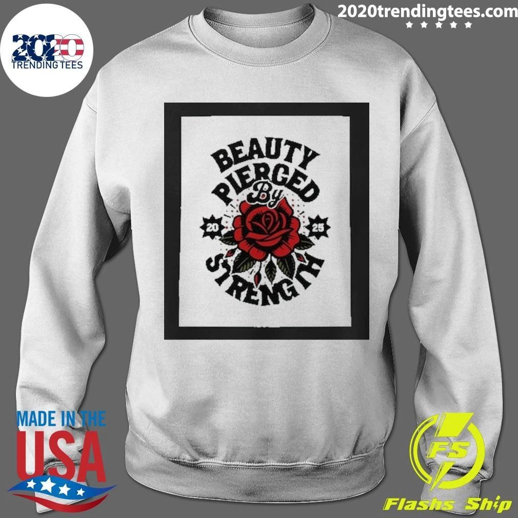 Red Rose Beauty Pierced By Strength Shirt