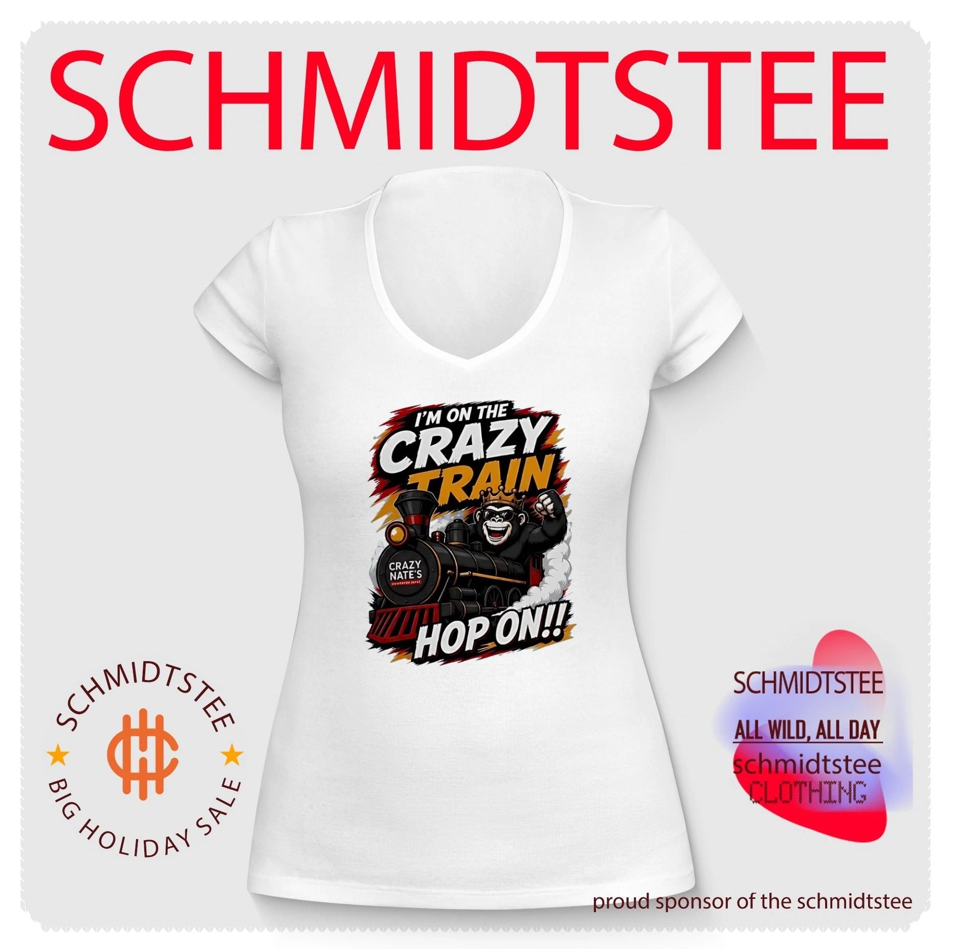 I’m on the crazy train hop on gorilla illustration shirt