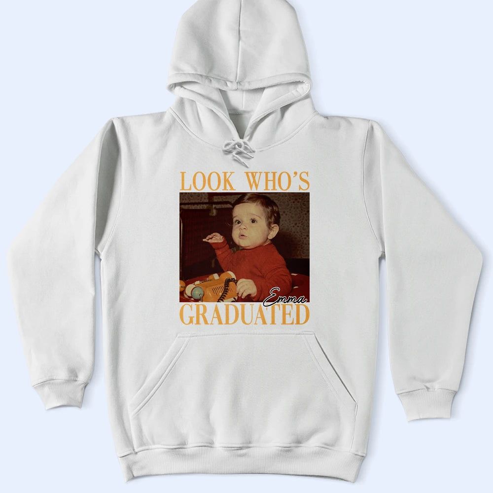 Custom Photo Look Who's Graduated Vintage Childhood Photo - Personalized T Shirt