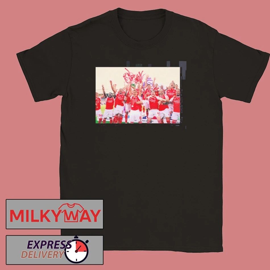 Arsenal 2025 2026 Premier League Champions Lifting The Trophy Up Celebration Photo T-Shirt