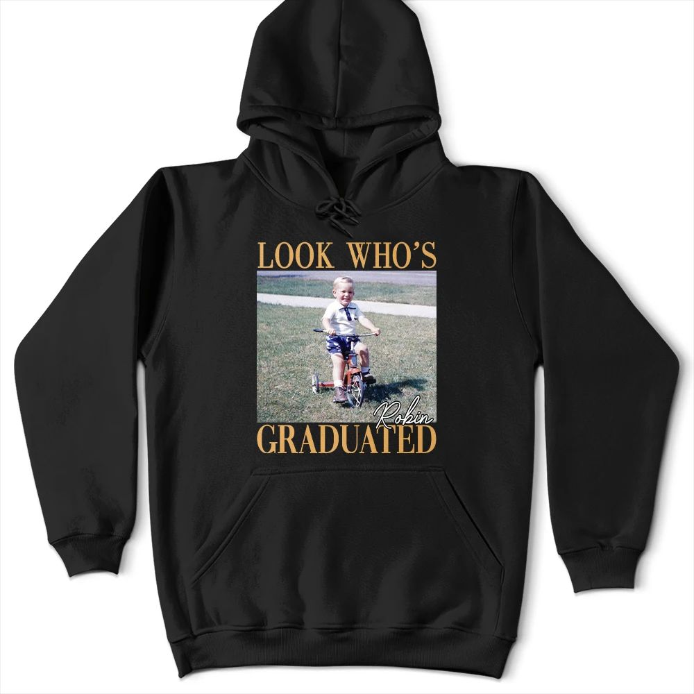 Custom Photo Look Who's Graduated Vintage Childhood Photo - Personalized T Shirt