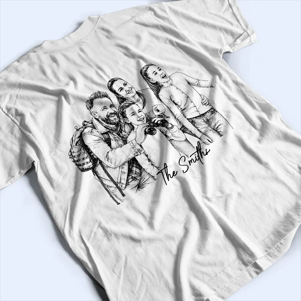 Custom Photo Pencil Sketch Cruise Squad - Personalized T Shirt