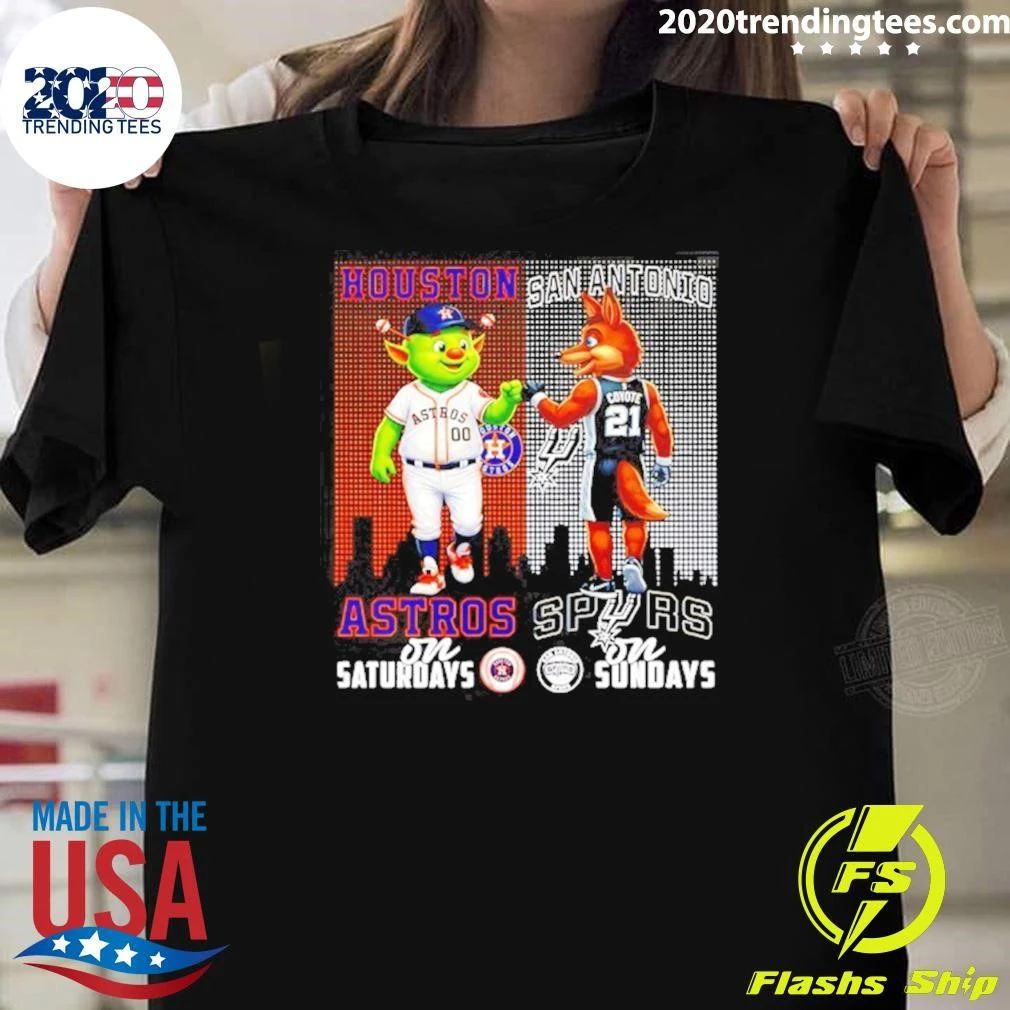 Houston Astros On Saturdays And San Antonio Spurs On Sundays Shirt