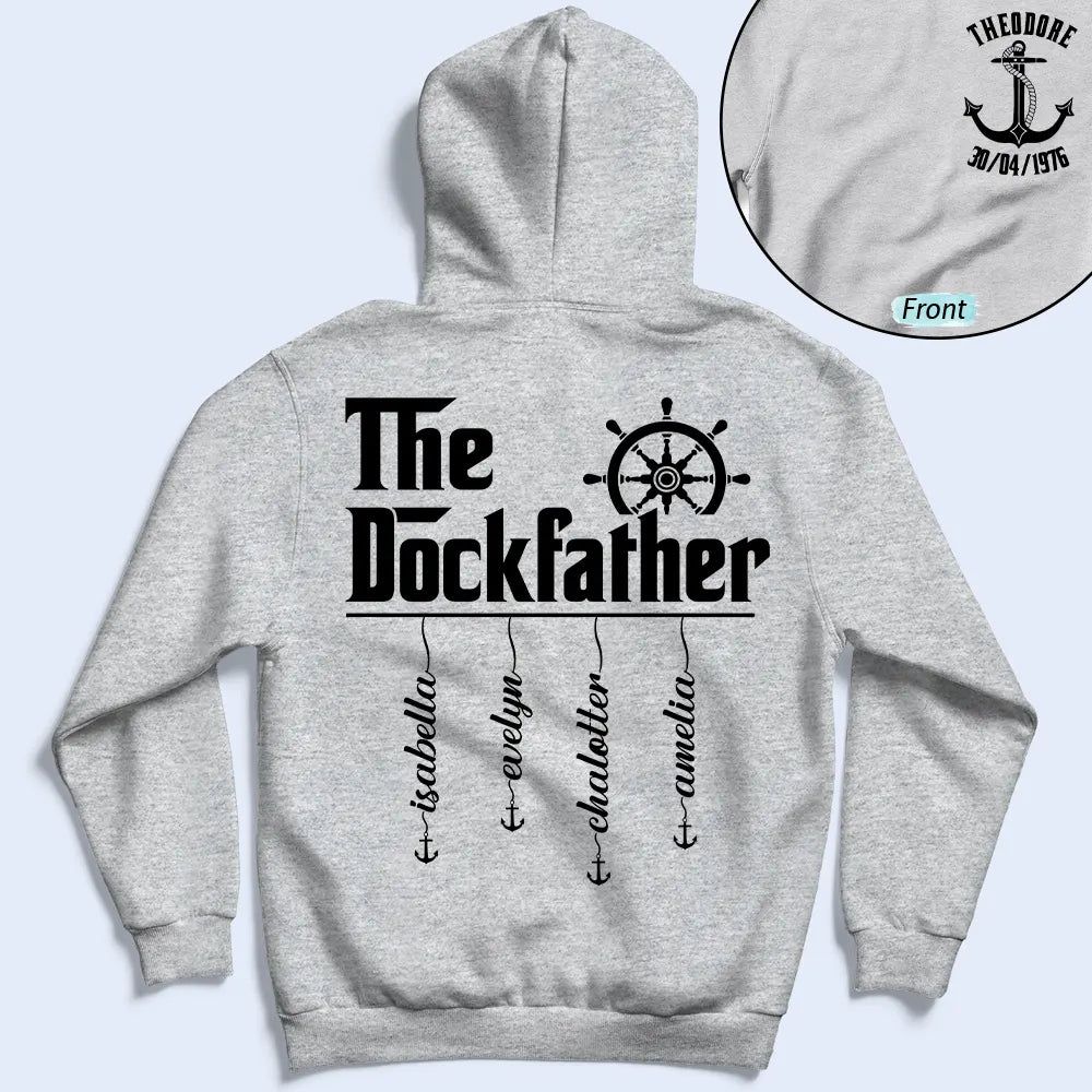 The Dockfather Nautical Dad Custom Kid Name - Personalized T Shirt