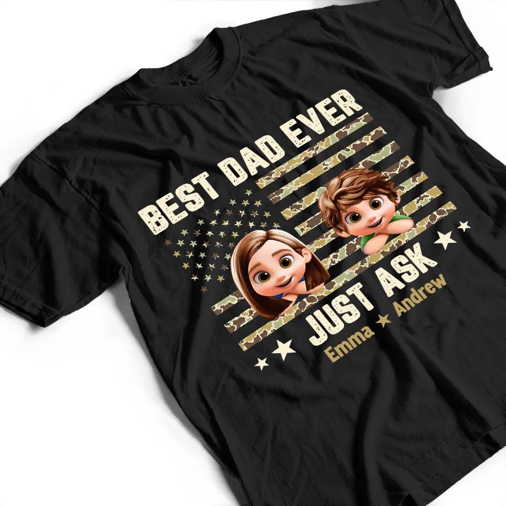 Camouflage Stars & Stripes Best Dad Ever - Personalized T Shirt