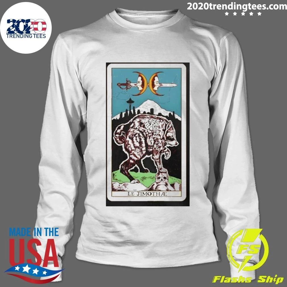 Le Jimothae Tarot Card Raccoon Seattle Skyline Shirt