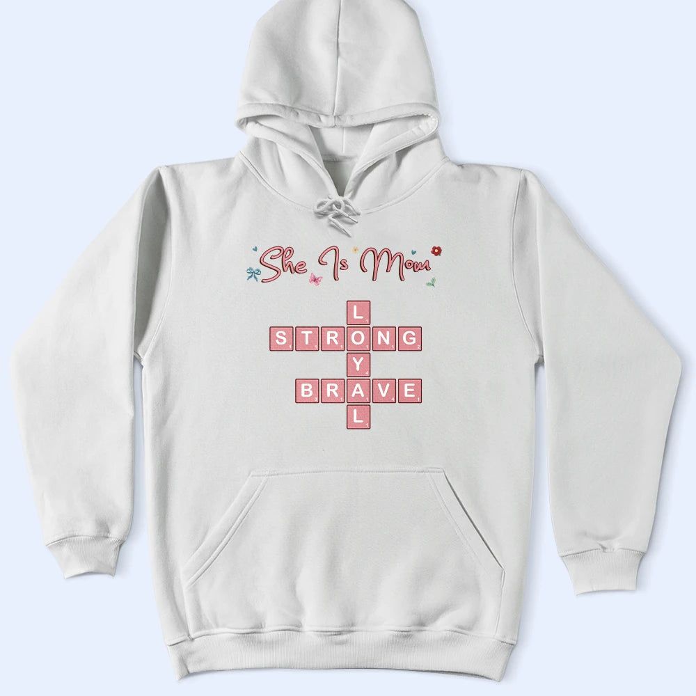 Crossword She Is Mom Nana - Personalized T Shirt