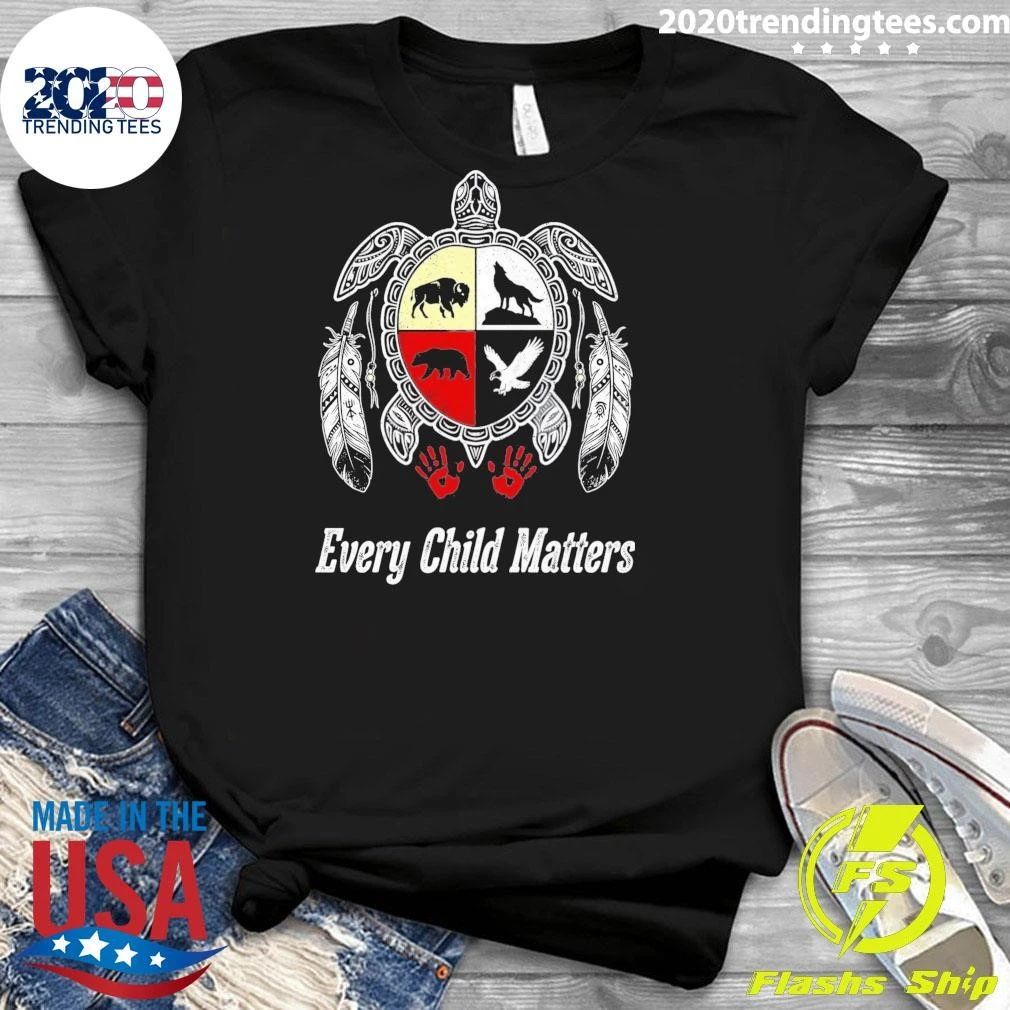 Native American Turtle Medicine Wheel Every Child Matters Shirt