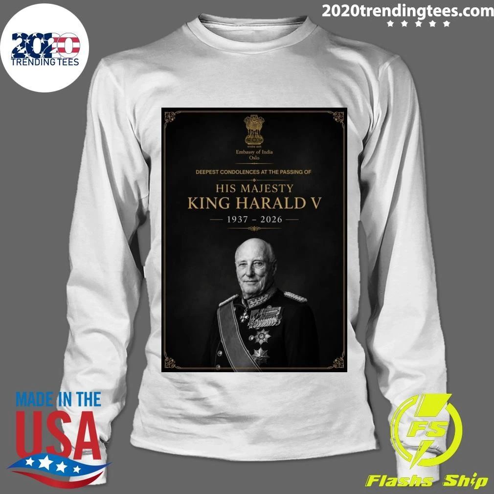 Deepest Condolences At The Passing Of His Majesty King Harald V 1937-2026 Shirt