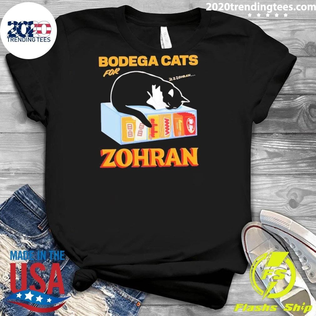 Bodega Cats For Zohran Cat Snack Kitty Shirt
