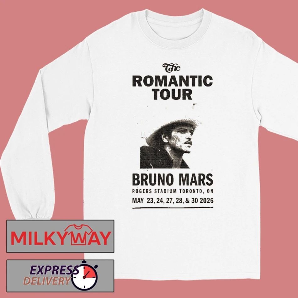 Bruno Mars The Romantic Tour 2026 Toronto Canada Merch At Rogers Stadium From May 23 To 30 2026 T-Shirt