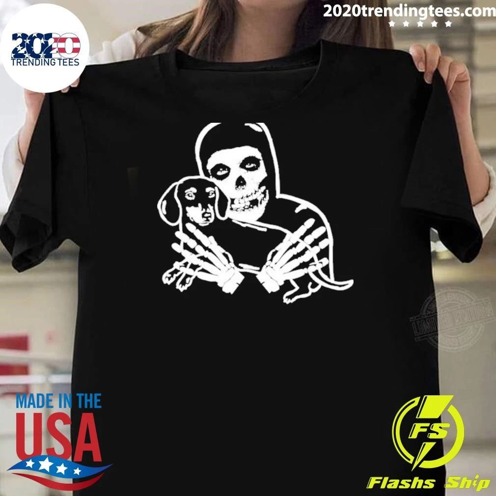 Misfits Skull Holding Dachshund Punk Rock Shirt