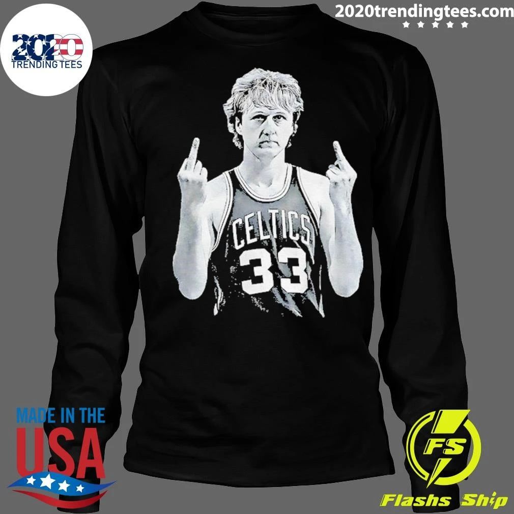 Larry Bird Middle Finger Boston Celtics Basketball Nba 2026 Shirt