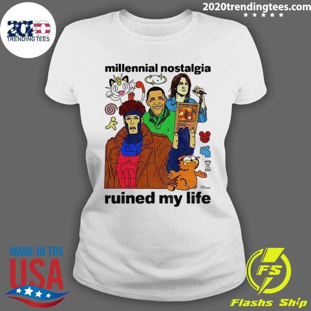 Millennial Nostalgia Ruined My Life Cartoon Character Shirt
