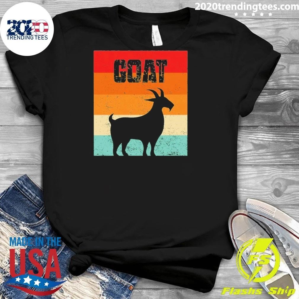 GOAT Retro Silhouette Vintage Animal Lover Tee Shirt