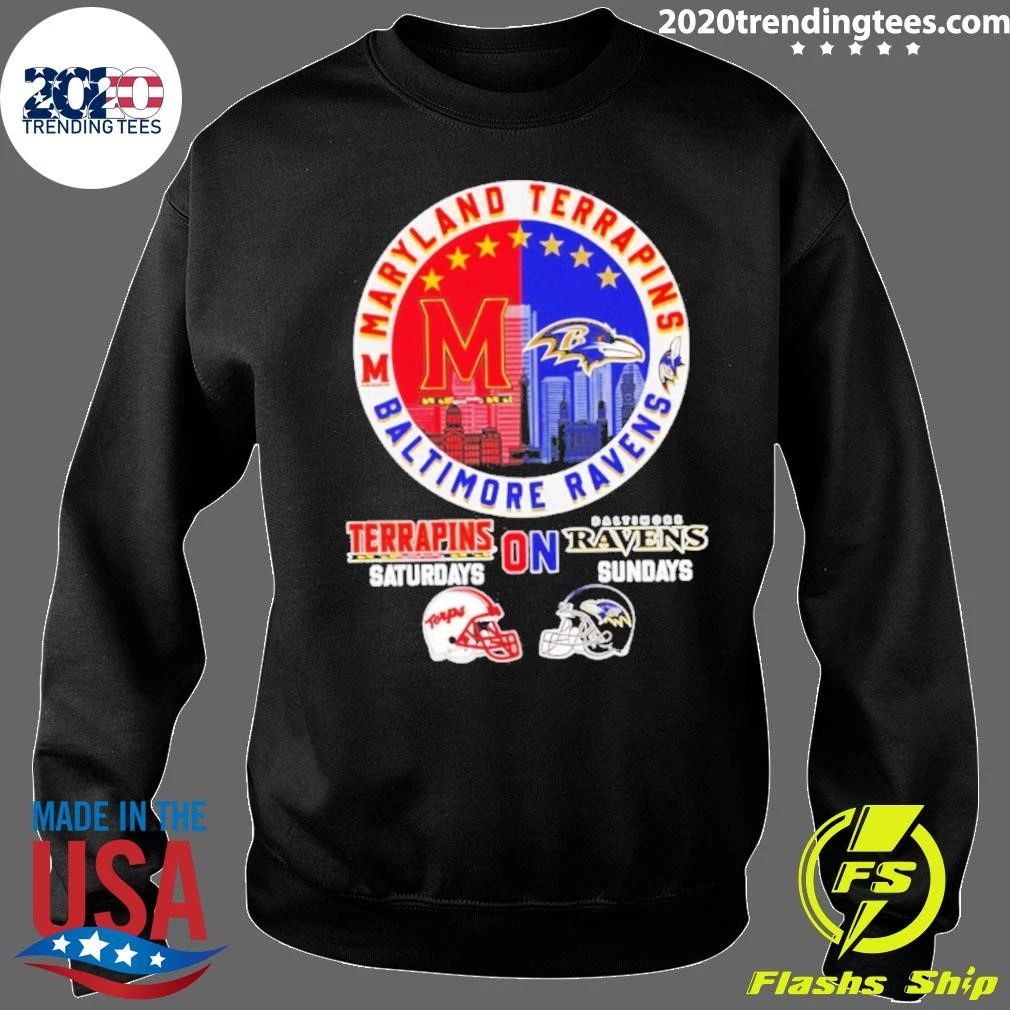 Maryland Terrapins And Baltimore Ravens Saturdays On Sundays Shirt