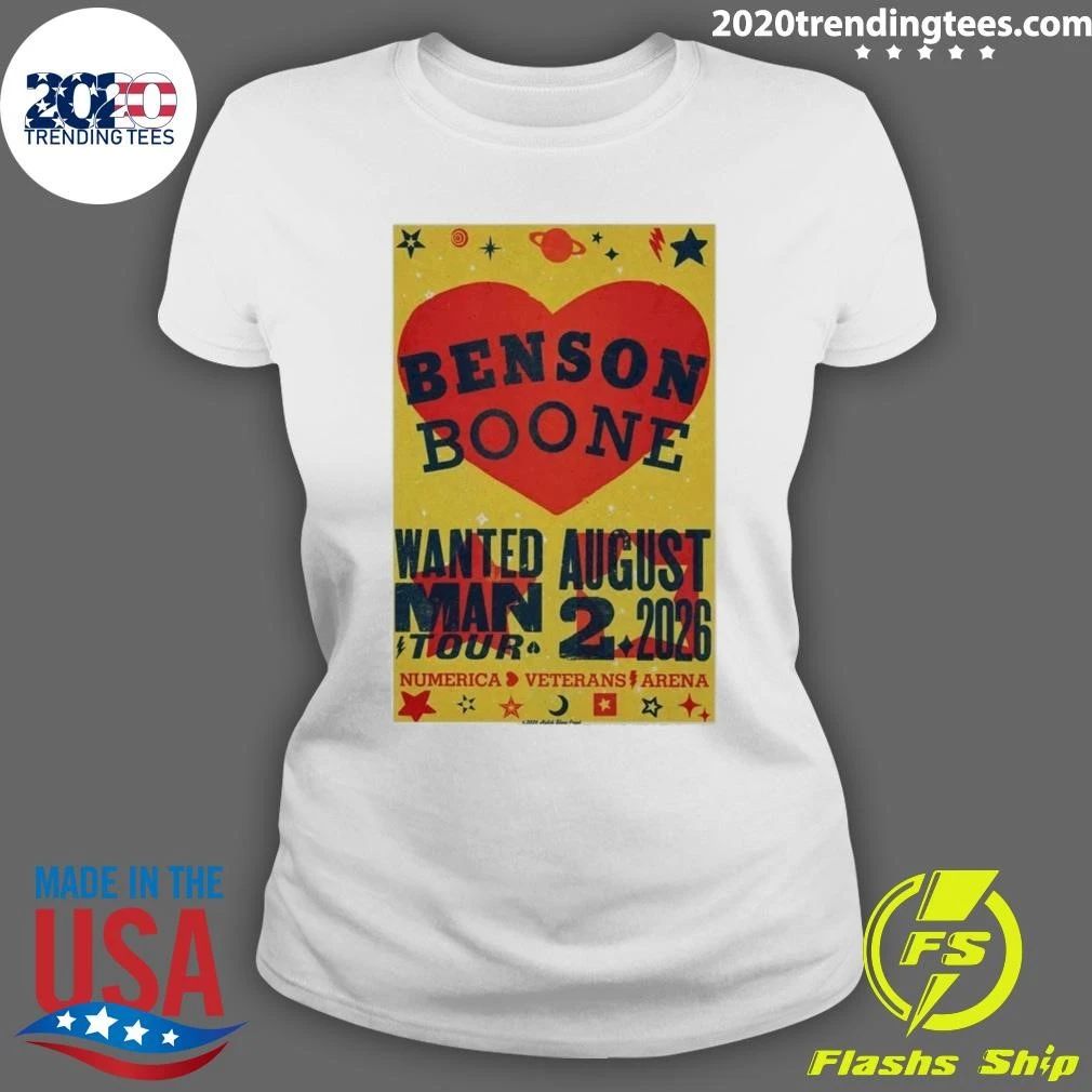 Benson Boone Numerica Veterans Arena August 2, 2026 Spokane WA Shirt