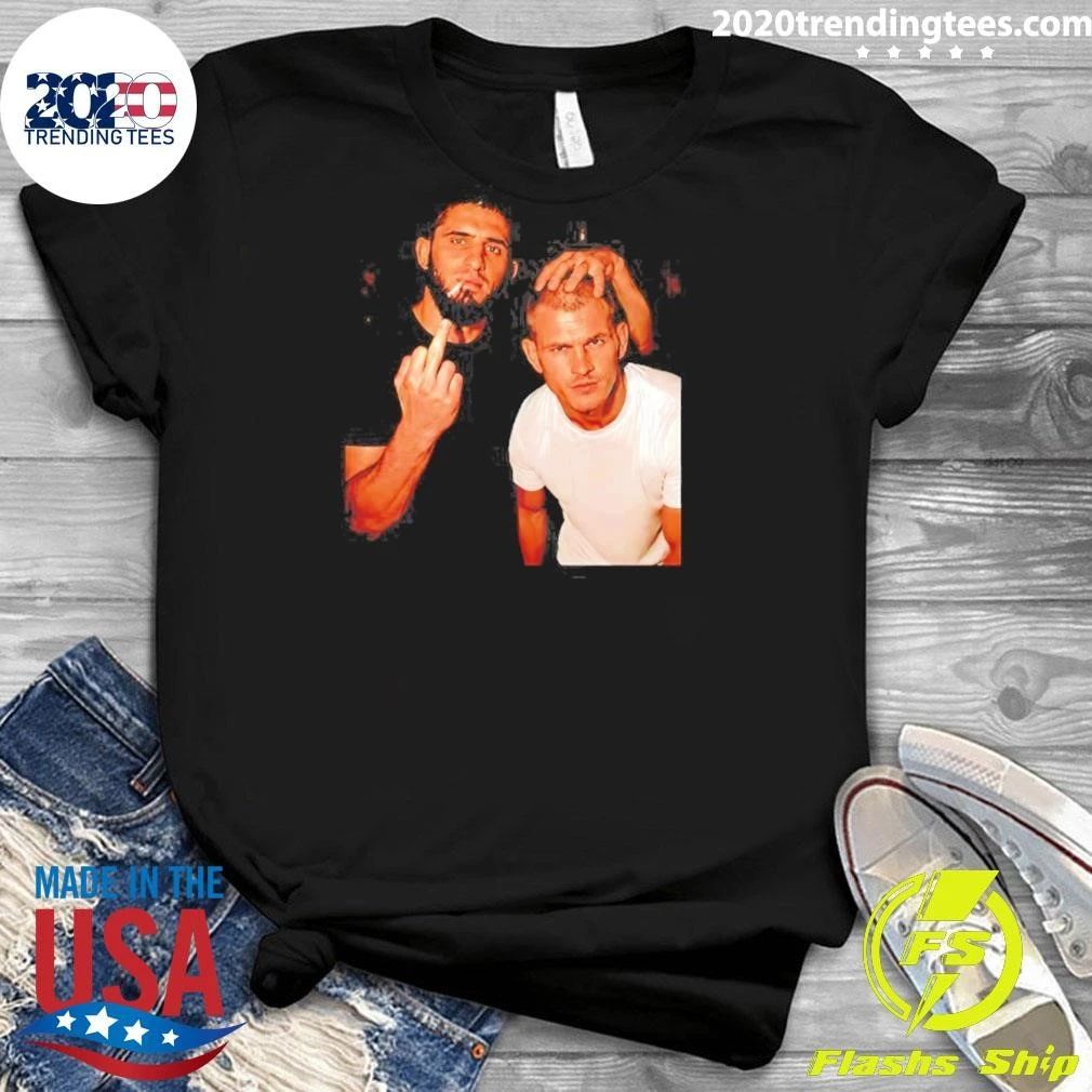 Islam Makhachev And Sean Strickland Ufc Middle Finger Smoking Shirt