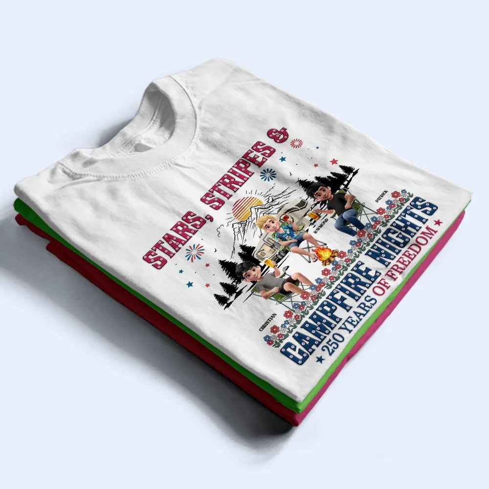 Stars & Stripes & Campfire Nights - Personalized T Shirt