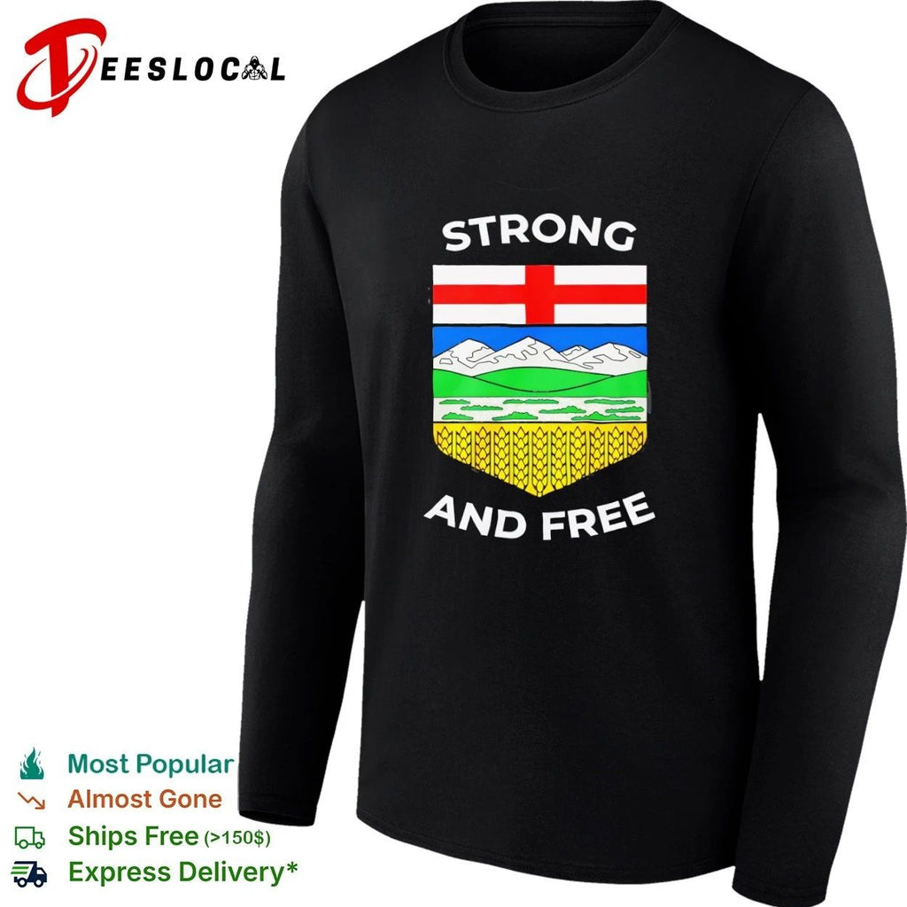Strong and Free Alberta Coat of Arms Canada T-shirt