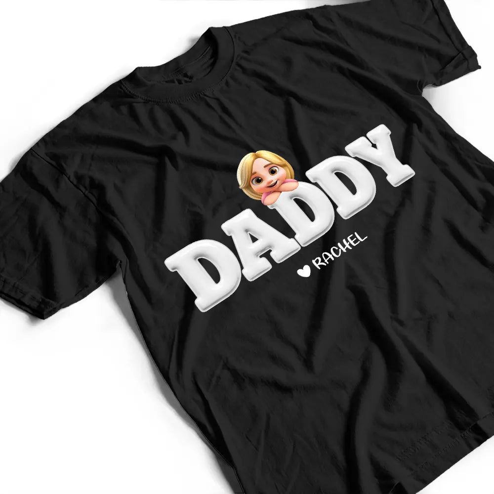 Retro Papa Grandpa Dad Daddy Printed 3D Effect - Personalized T Shirt