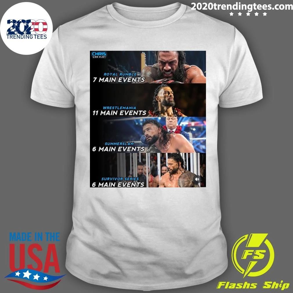Roman Reigns Main Event Record Is Insane Shirt