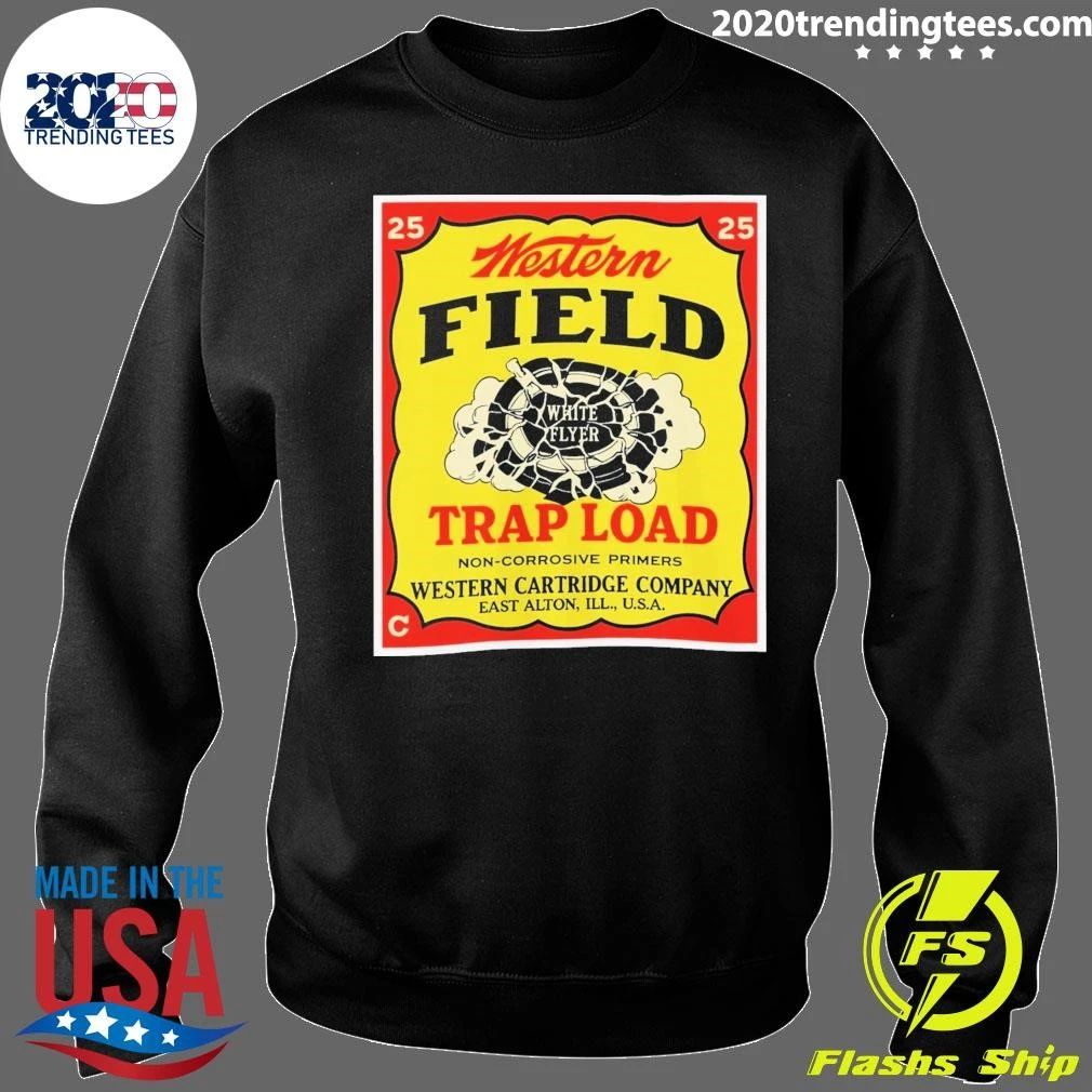 Western Field Trap Load White Flyer Western Cartridge Company East Alton USA Vintage Shirt