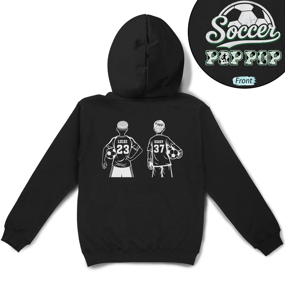 Soccer Dad Mom Kids Backside - Personalized T Shirt