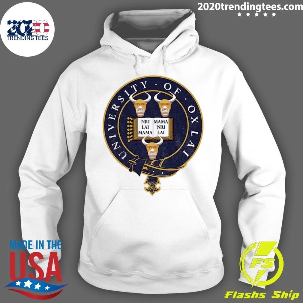 Ox University Coat Of Arms Emblem With Niu Lai Mama Niu Lai Shirt