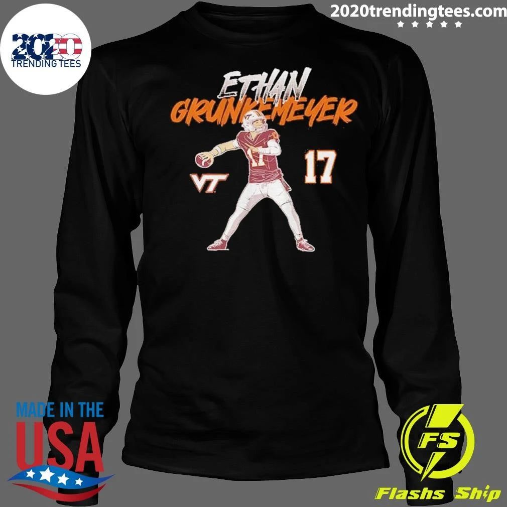 Tech Football Ethan Grunkemeyer Name Number Pose Shirt