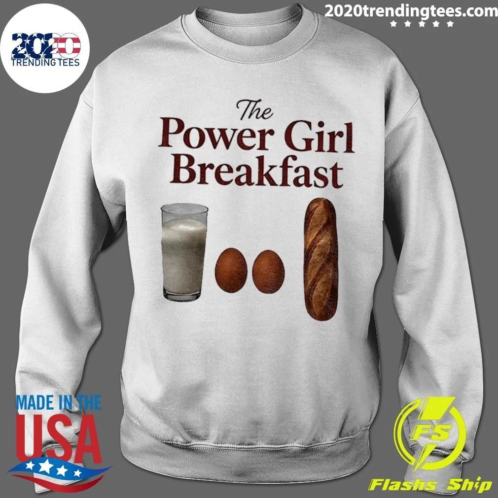 Milk Egg Bread Loaf Food The Power Girl Breakfast Shirt