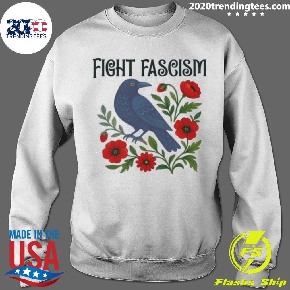 Fight Fascism Bird Anti Trump Floral Protest Resistance Shirt